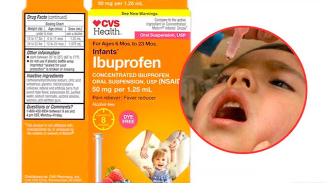 EE. UU.: Ibuprofeno en gotas para niños es retirado del mercado [VIDEO]