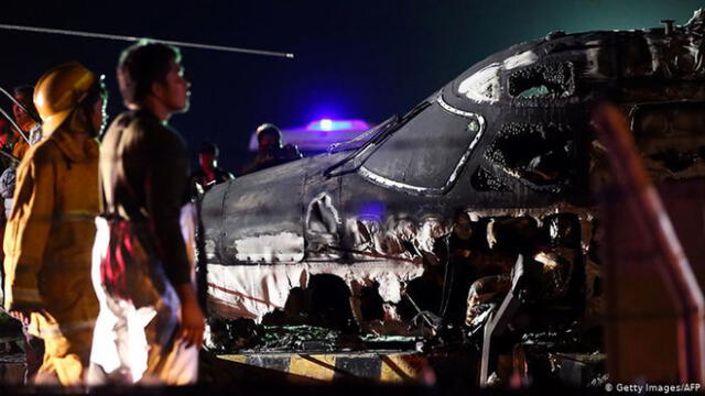 Incendio avión en Filipinas. Foto: AFP