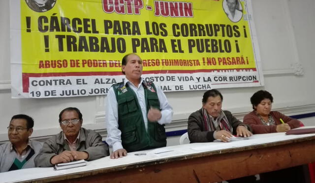 Junín: CGTP anuncia marcha contra la corrupción, este 19 de julio