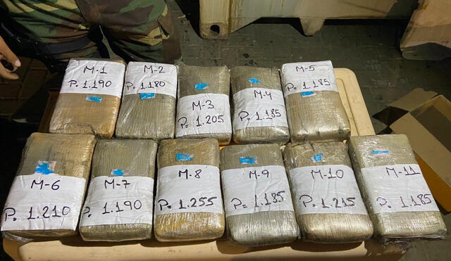 Once paquetes de cocaína habían sido camuflados en un contenedor que iba ser enviado al extranjero