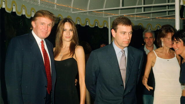 Donald Trump, Melania Trump, príncipe Andrew y Jeffrey Epstein. Foto: MIRRORPIX.