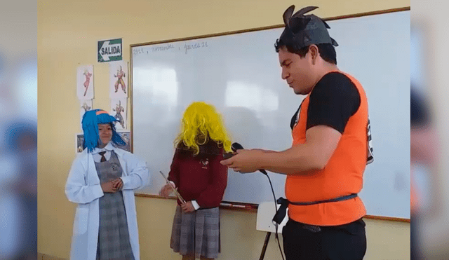 Vía Facebook. El docente, quien trabaja en un colegio de Chancay, ha causado sensación con su peculiar método de enseñanza para captar la atención de sus alumnos