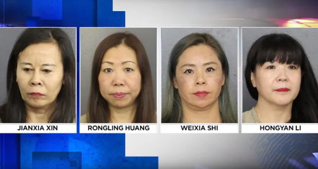 Los oficiales arrestaron a cuatro mujeres de nacionalidad china. Foto: Captura.