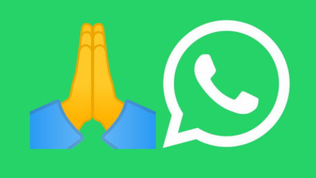 Emoji de las manos juntas de WhatsApp.
