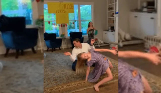 Video es viral en Facebook. Al ritmo de la canción “Chandelier”, un papá retó a su pequeña hija a demostrar sus dotes en el baile contemporáneo mientras cumplen con la cuarentena en su casa.