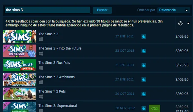 The Sims 3, uno de los últimos videojuegos de EA en aparecer en Steam (2013).