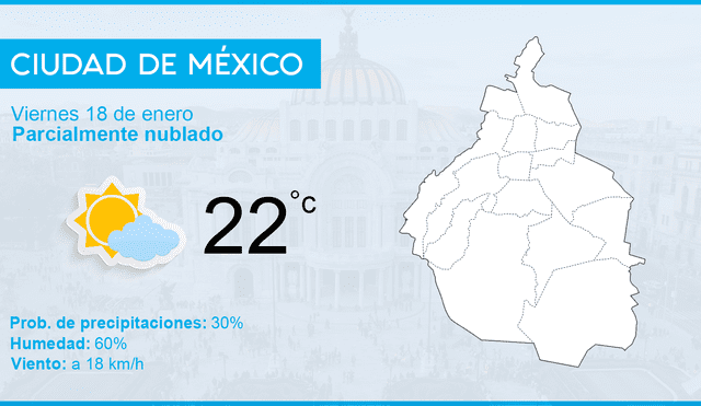 El clima en México hoy 18 de enero de 2019, según el pronóstico del tiempo