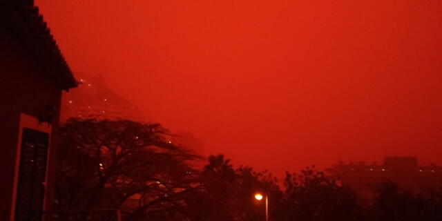 “Atardecer de sangre”: impactantes imágenes de la tormenta de polvo en las Islas Canarias [FOTOS]
