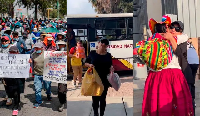 Amaranta se solidariza con manifestantes que llegaron de provincia para participar de la 'Marcha hacia Lima'. Foto: composición/captura Instagram/LR