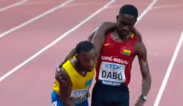 Noble gesto entre competidores en Mundial de Atletismo. Foto: Captura/NBC Sports