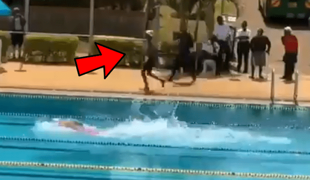 Facebook viral: nadador usa sorprendente truco para ganarle a su rival en una competencia [VIDEO]