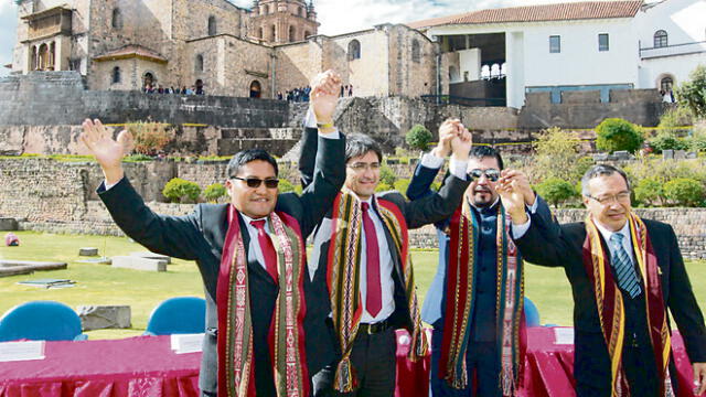 juntos. Gobernadores del sur se reunieron en Cusco, donde respaldaron ordenanza que limita contratación de extranjeros.