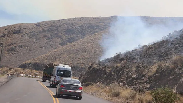 Incendio se registró en en el sector de Pampa de Arrieros.