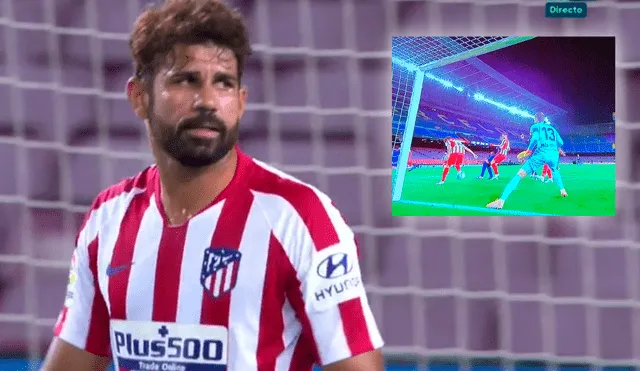Diego Costa marcó autogol en el Barcelona vs. Atlético de Madrid. Foto: Captura Movistar+