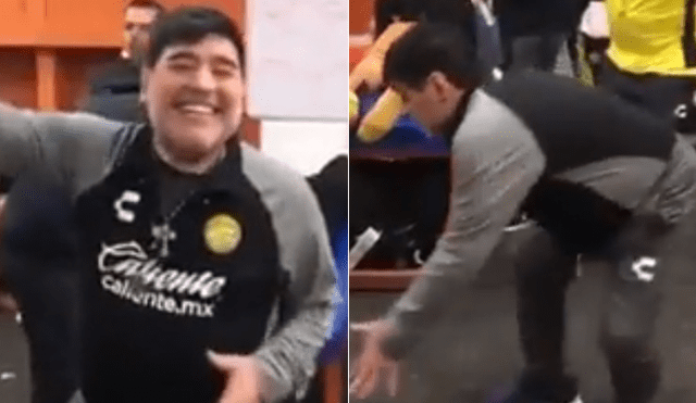 Diego Maradona celebró a puro baile el primer triunfo de Dorados de Sinaloa [VIDEO]