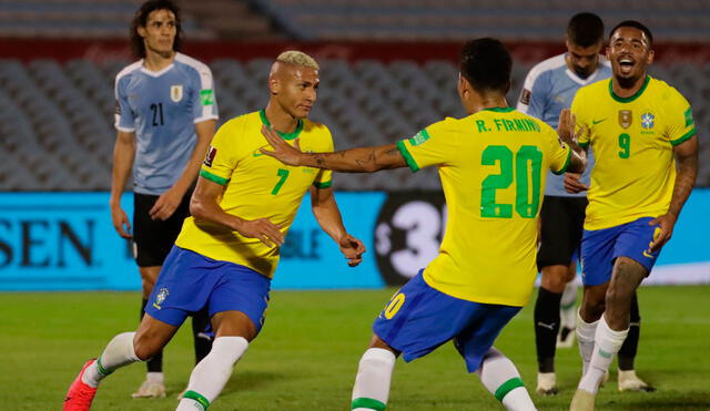 Brasil venció 2-0 a Uruguay por la fecha 4 de las Eliminatorias Qatar 2022. Foto: EFE