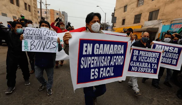 Protestas en Gamarra. Foto: Jorge Cerdán / La República.