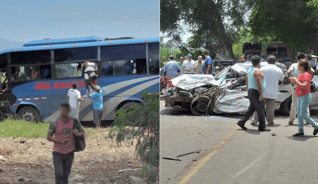 Casa Grande: choque entre ómnibus y colectivo deja tres muertos