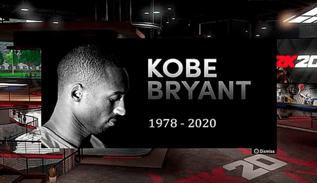 Desarrolladores de NBA 2k20 colocaron cartel para confirmar la muerte de Kobe Bryant.