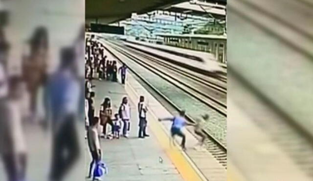 Facebook: empleado salva a mujer que intentaba suicidarse lanzándose a vías de tren