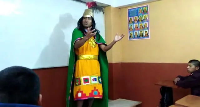 El profesor de Cusco que se disfraza para enseñar Historia a sus alumnos [VIDEOS]