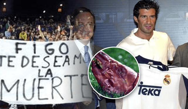 El fichaje de Figo por el Real Madrid causó conmoción en los fanáticos del Barza. Composición: Fabrizio Oviedo/EFE/AFP