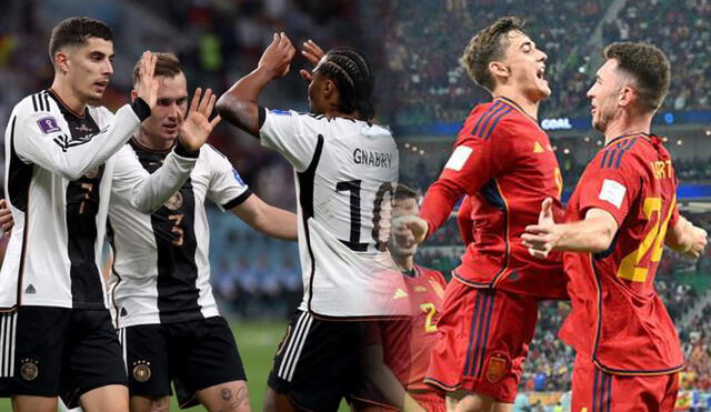 Alemania vs. España son dos de los candidatos a ganar la presente Copa del Mundo en Qatar. Foto: composición GLR/AFP