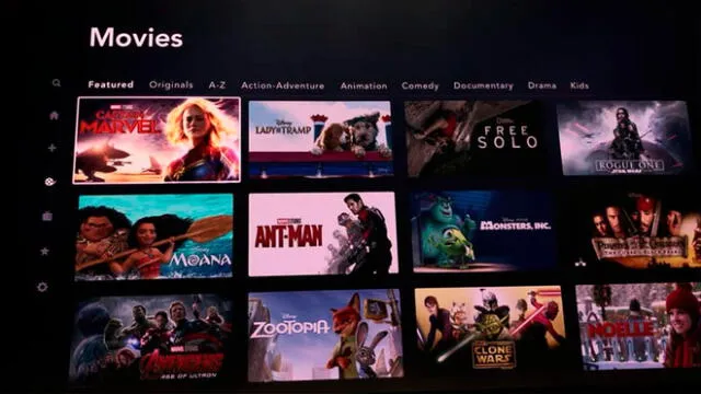 Así se verá la interfaz de Disney+, la plataforma streaming de Disney. Foto: Difusión