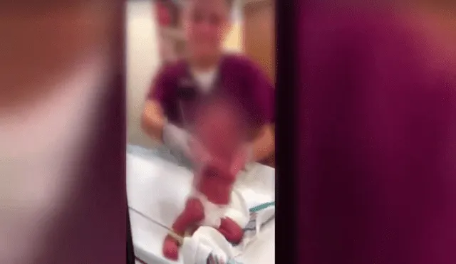 Facebook: indignación por enfermera que ‘hace bailar’ a bebé recién nacido [VIDEO]