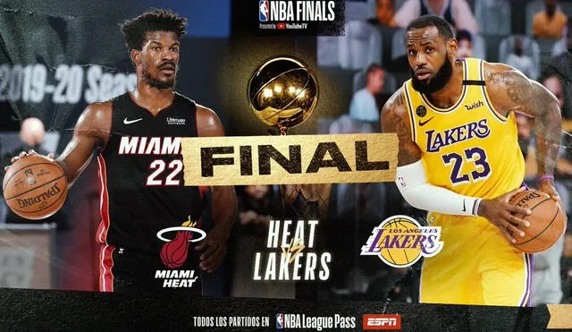 Angeles Lakers y Miami Heat protagonizarán las Finales de la NBA 2020. Foto: Twitter NBA