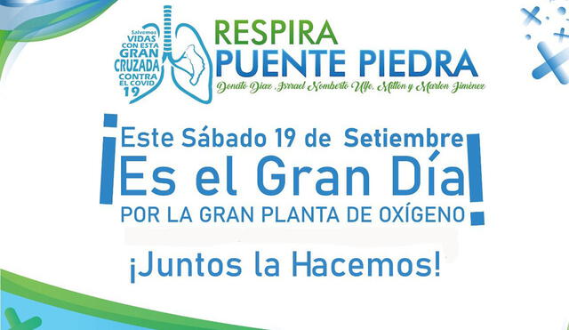 Lanzan iniciativa Respira Puente Piedra para apoyar con oxígeno a pacientes de bajos recursos | Créditos: Luis Ángel Villanueva / URPI-GLR