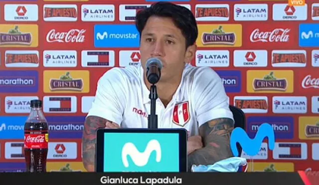 Gianluca Lapadula habló luego del partido entre Perú y Argentina. Foto: captura de Movistar Deportes