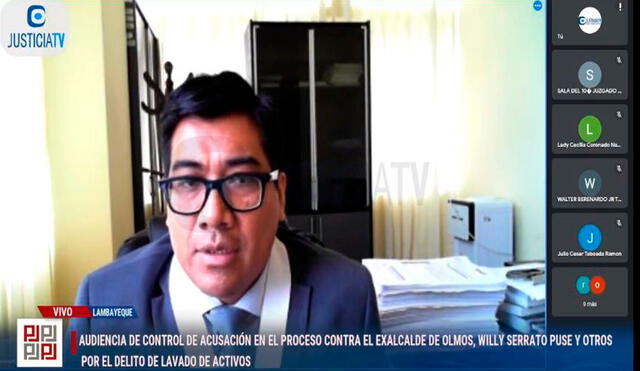 Juez instaló control de acusación en audiencia virtual. Foto: captura de vídeo/ Justicia TV