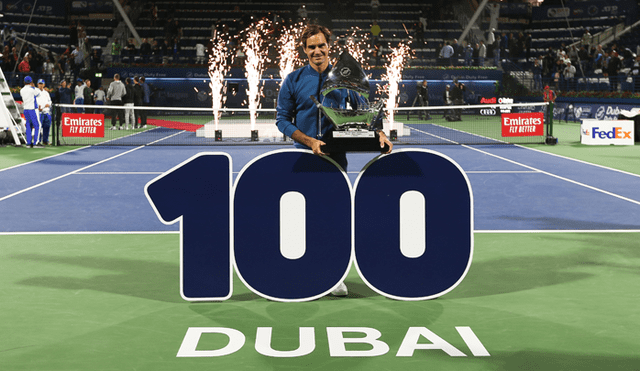 Roger Federer derrotó a Stefanos Tsitsipas y alzó su título número 100 en Dubái