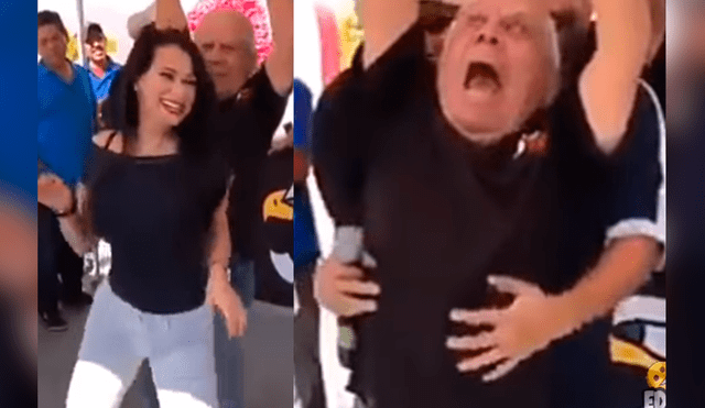 Facebook: abuelito bailaba con sexy venezolana y hombre robusto le dio tremenda sorpresa [VIDEO]