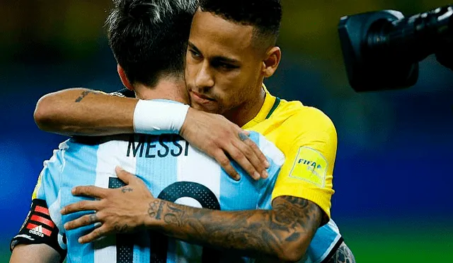 Neymar consuela a Messi