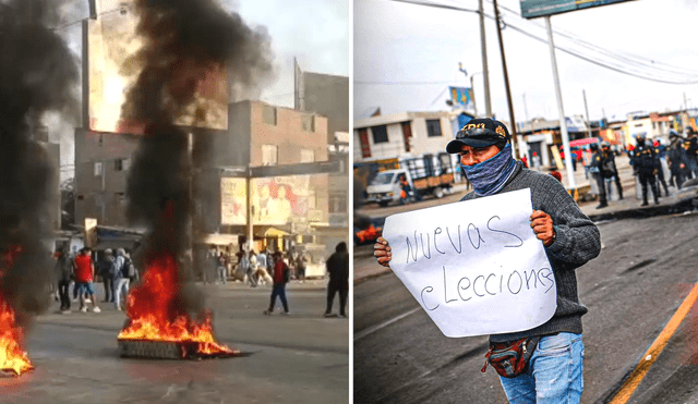 Protestas en Ica: docentes varados por bloqueos en Panamericana Sur no saben si darán prueba de Nombramiento Docente 2022 | Carreras Pública Magisterial | Minedu. Foto: composición LR/captura de RPP/Rodrigo Talavera/La República