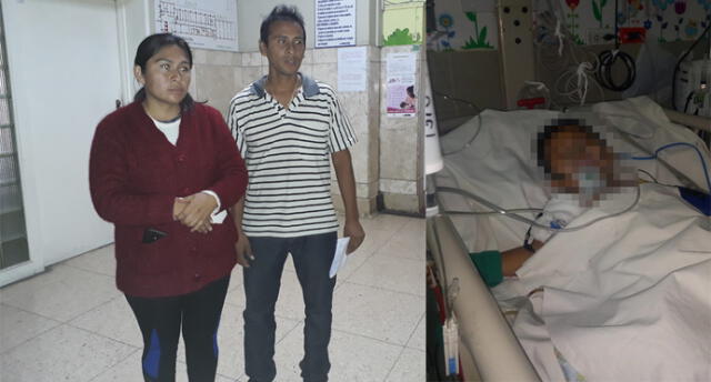 Padres piden ayuda para llevar a su hijo al Hospital del Niño en Lima.