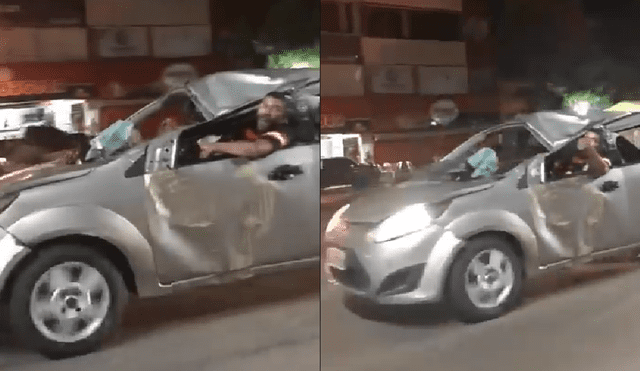 Vía Facebook: Decide manejar su auto destrozado porque no quiso pagar por la grúa [VIDEO]