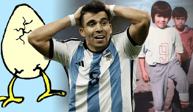 El origen del apodo de Marcos 'El Huevo' Acuña se remonta hasta tu infancia. ¿Cuál es el origen del sobrenombre del defensa de la selección argentina en el Mundial Qatar 2022? Foto: composición de Fabrizio Oviedo/LR/Galería de Dibujos/Reuters/LM Neuquén