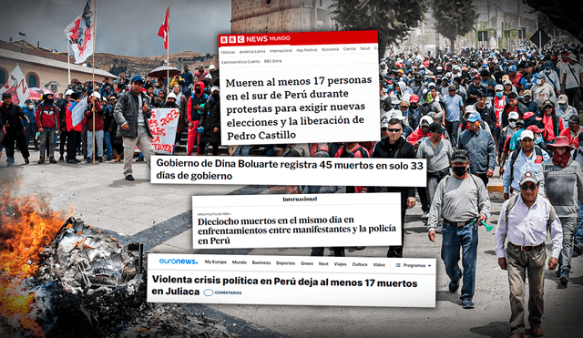 Reacciones internacionales tras la crisis política y social en Perú. Foto: composición LR/BBC/El País/Euronews/La República