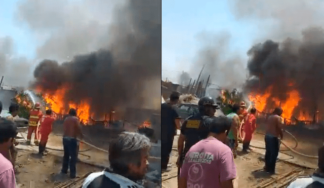 Voraz incendio deja en escombros 10 viviendas en Casma