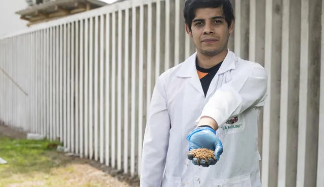 Eduardo Lama, creador de la barra proteica que utiliza larvas del gusano de la harina. Foto: Aldair Mejía.