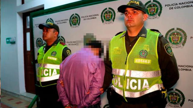 PAdre de 58 año es capturado en el preciso momento en que abusada de su hija adolescente. Foto: Policía de Colombia