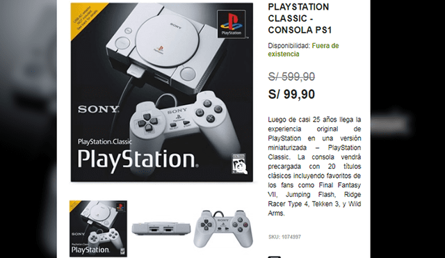 PlayStation Classic se vende a menos de 100 soles en todas estas tiendas [FOTOS]
