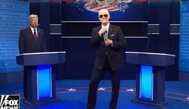 El protagonista de La máscara abrió su presentación con un terno y unos lentes negros. Foto: captura Saturday Night Live