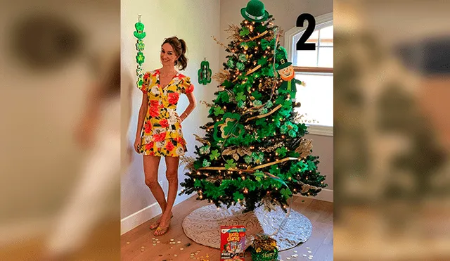 En Facebook, una mujer decidió adornar su árbol de Navidad de diferentes maneras acorde a las celebraciones del año.