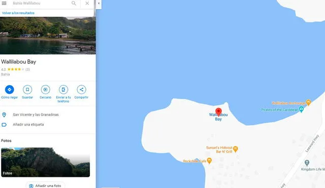 Desliza las imágenes para ver cómo luce la bahía donde se filmó la saga Piratas del Caribe. Foto: captura de Google Maps