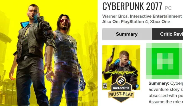 Cyberpunk 2077 fue anunciado por primera vez en 2012 y es uno de los más esperados de la década. ¿Cómo ha sido recibido el título de Keanu Reeves? Foto: CD Projekt Red/Metacritic