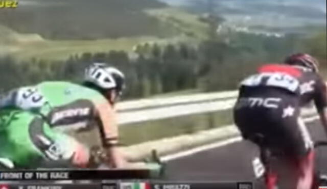 YouTube: ciclista intenta sacar ventaja de su rival de forma indignante